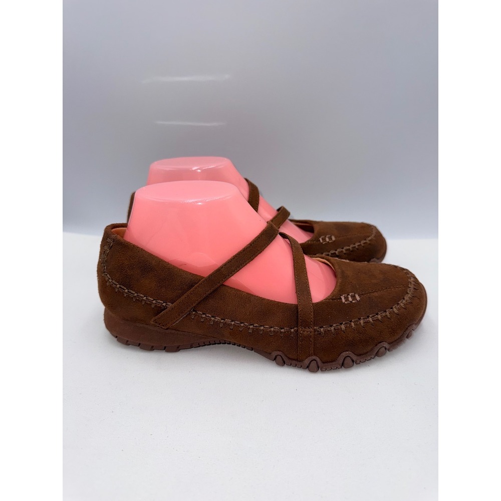 Skechers Relaxed Fit Mary Jane Women 7.5 Brown Memory Foam 44717